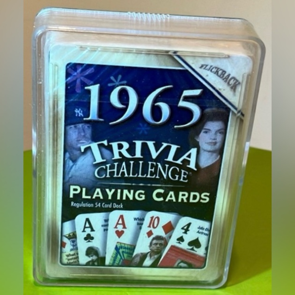 Vintage 1965 trivia challenge playing cards Jackie Kennedy & Clint Eastwood NIB